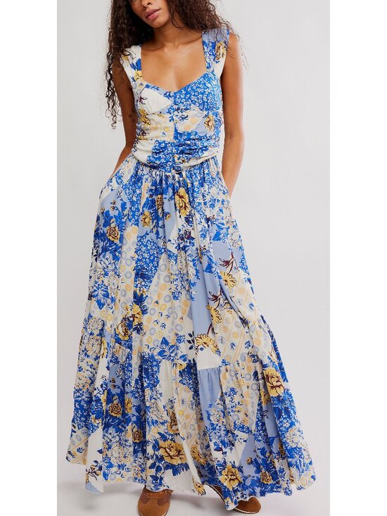 Free People Dresses & Skirts - FREE PEOPLE Sasha Maxi Dress / Porcelain Combo